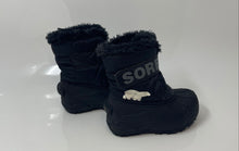 Load image into Gallery viewer, Sorel Kids Commander Black Waterproof Round Toe Mid-Calf Snow Boots Size 9
