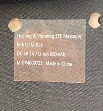 Load image into Gallery viewer, Brookstone Black Portable Heating Vibrating Eye Massager Not Tested
