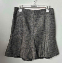 Load image into Gallery viewer, Banana Republic Womens Gray Silver Shimmer Striped Back Zip Flare Skirt Size 8
