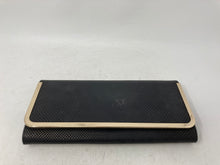 Load image into Gallery viewer, Aldo Womens Black Gold-Tone Trim Faux Leather Inner Pocket Clutch Handbag
