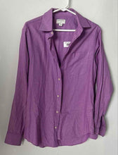 Load image into Gallery viewer, Banana Republic Mens Purple Cotton Slim Fit Spread Collar Dress Shirt Size Small
