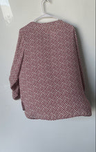 Load image into Gallery viewer, Loft Womens White &amp; Red Spotted Print Long Sleeve Scoop Neck Blouse Top Size XL
