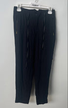 Load image into Gallery viewer, Zara Womens Black Elastic Waist Drawstring Pockets Trouser Pants Size XS
