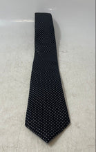 Load image into Gallery viewer, Hugo Boss Mens Black White Geometric Silk Keeper Loop Adjustable Designer Tie
