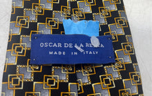 Load image into Gallery viewer, Oscar De La Renta Mens Multicolor Geometric Print Silk Adjustable Designer Tie
