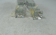 Load image into Gallery viewer, Set Of 2 Pcs Vidali Collection Clear Crystal Taper Candle Holders W/ Ribbon Tags

