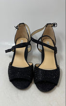 Load image into Gallery viewer, Alex Marie Womens Seyland Black Rhinestone Low Block Ankle Strap Heels Size 9M
