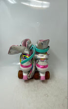 Load image into Gallery viewer, Ernan Girls Multicolor Adjustable Strap Quad Wheel Roller Skates Size 31-34
