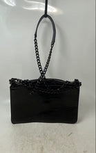 Load image into Gallery viewer, Aldo Womens Black Croc Embossed Faux Leather Chain Strap Crossbody Bag
