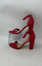 Load image into Gallery viewer, Aldo Womens Jerayclya Red Suede Block Heel Ankle Strap Sandals Size 6.5
