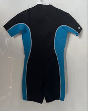 Load image into Gallery viewer, Tribord Kids Blue Black Front Zipper One-Piece Shorty Wetsuit Size 14
