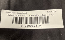Load image into Gallery viewer, Calvin Klein Mens Black Slim Fit Performance Non Iron Dress Shirt Sz 16.5 32/33
