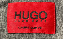 Load image into Gallery viewer, Hugo Boss Mens Gray Short Sleeve Collared Slim Fit Button-Up Shirt Size Large

