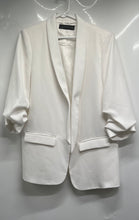 Load image into Gallery viewer, Zara Womens White Long Sleeve Shawl Lapel Open Front Blazer Size Large
