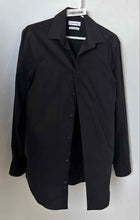 Load image into Gallery viewer, Calvin Klein Mens Black Long Sleeve Slim Fit Herringbone Dress Shirt Size M
