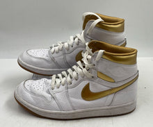 Load image into Gallery viewer, Authentic Nike Womens Air Jordan 1 Retro High OG White Gold-Tone Shoes Size 9
