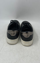 Load image into Gallery viewer, Primark Womens Black Silver Leather Low Top Lace-Up Sneakers Shoes Size 8
