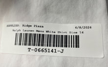 Load image into Gallery viewer, Ralph Lauren Mens White Long Sleeve Custom Fit Dress Shirt Size 16 32/33
