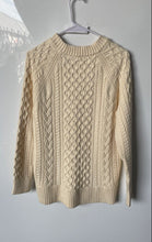 Load image into Gallery viewer, J. Crew Womens Ivory Long Sleeve Crew Neck Cable-Knit Pullover Sweater Size S
