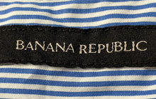 Load image into Gallery viewer, Banana Republic Mens Blue White Striped Camden Fit Cotton Button-Up Shirt Size M
