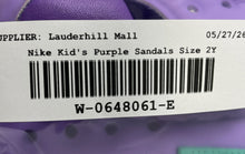 Load image into Gallery viewer, Nike Girls Sunray Protect 2 Purple Dual Hook And Loop Water Sandals Size 2Y
