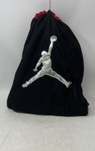 Load image into Gallery viewer, Nike Mens Air Jordan Black Red Silver Jumpman Logo Drawstring Gym Backpack
