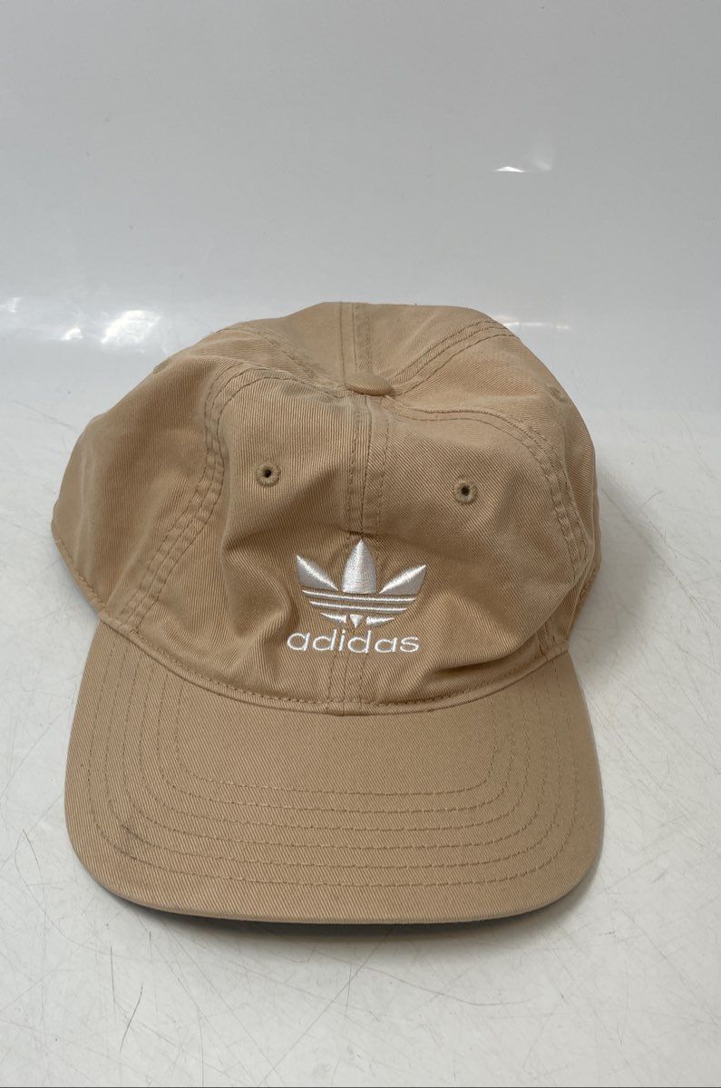 Adidas Mens Beige Cotton Adjustable Strap Outdoor Casual Large Baseball Cap