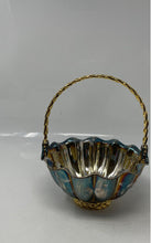 Load image into Gallery viewer, International Silver Co. Silver And Gold Color Basket With Braided Handle
