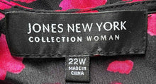 Load image into Gallery viewer, Jones New York Womens Black Pink Long Sleeve Blouse Top Size 22W

