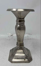 Load image into Gallery viewer, Pottery Barn Silver Color Metal Home Decorative Candlestick Holder Collectible

