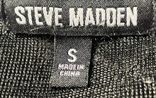 Load image into Gallery viewer, Steve Madden Womens Black Diamond Faux Fur Drawstring Pullover Sweatshirt Size S
