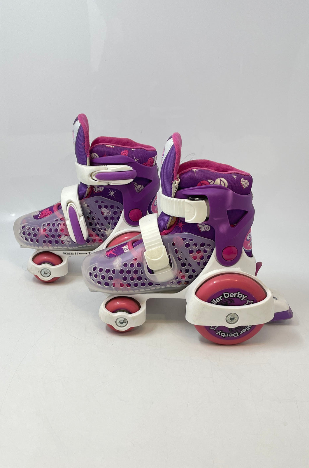 Roller Derby Girls Multicolor Adjustable 4-Wheels Roller Skates Size 7-11C