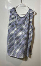 Load image into Gallery viewer, Jones New York Womens Blue Geometric Sleeveless Pullover Blouse Top Size 3X
