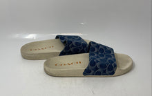Load image into Gallery viewer, Coach Womens Udele Sport Blue And White Signature Denim Slide Sandals Size 10
