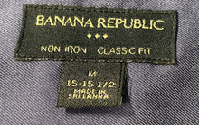Load image into Gallery viewer, Banana Republic Mens Blue Cotton Long Sleeve Classic Fit Dress Shirt Size Medium
