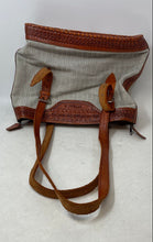 Load image into Gallery viewer, Nicaragua Womens Brown Gray Zipper Double Handle Shoulder Handbag
