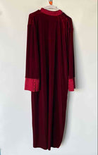 Load image into Gallery viewer, Adonna Womens Red Velvet Long Sleeve Front Zip Sleepwear Kaftan Robe Size XXL
