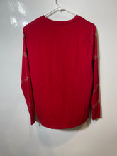 Load image into Gallery viewer, Michael Kors Womens Red Embellished Long Sleeve Crew Neck T-Shirt Size M
