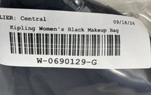 Load image into Gallery viewer, Kipling Womens Gleam Black Monkey Charm Zip Top Lined Cosmetic Makeup Bag
