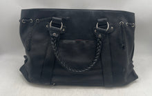 Load image into Gallery viewer, Gina B. International Womens Bella Black Leather Double Handle Tote Bag With Tag

