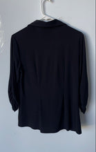 Load image into Gallery viewer, Nine West Womens Black Long Sleeve Ruched Button Front Blouse Top Size Medium
