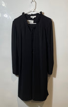 Load image into Gallery viewer, Nine West Womens Black Long Sleeve Split Neck Shift Dress Size Large
