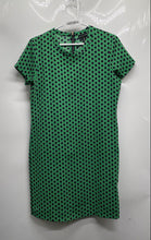 Load image into Gallery viewer, Adrienne Vittadini Womens Green Black Geometric Print Short Shift Dress Size 4
