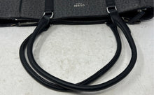 Load image into Gallery viewer, Guess Womens Black And Gray Signature Faux Leather Double Handle Tote Handbag

