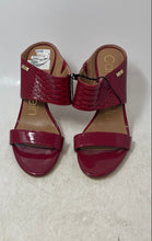 Load image into Gallery viewer, Calvin Klein Womens Cecily Red Leather Slip-On Stiletto Slide Heels Size 9
