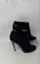 Load image into Gallery viewer, Coach Womens Johanna Black Leather Peep Toe Stiletto Heel Ankle Booties Size 6B
