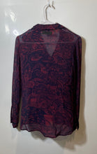 Load image into Gallery viewer, Diesel Womens Blue Red Floral Print Long Sleeve Button-Up Shirt Size XXS
