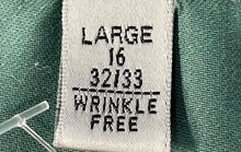 Load image into Gallery viewer, Geoffrey Beene Mens Green Sateen Long Sleeve Wrinkle Free Dress Shirt Size Large
