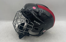 Load image into Gallery viewer, CCM FM50S Black Red Ice Hockey Helmet Combo With Flip-Up Caged Facemask
