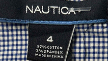 Load image into Gallery viewer, Nautica Womens Blue Gingham Ruffle Long Sleeve Collared Button-Up Shirt Size 4
